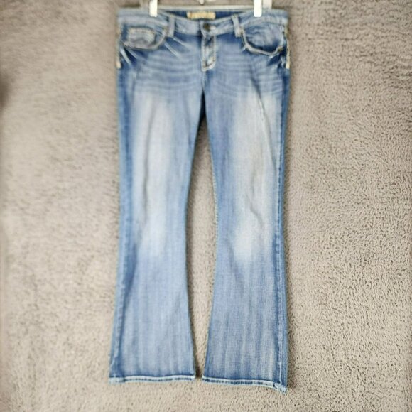 Buckle Jeans Womens 32 Tall Sabrina Medium Wash Stretch Low Rise Bootcut - Picture 1 of 12